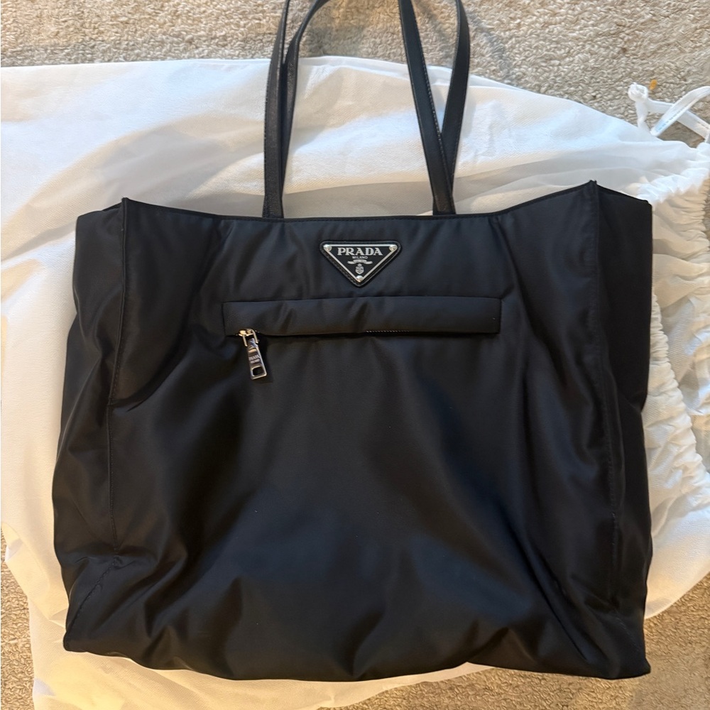 Prada Classic Black Nylon Tote